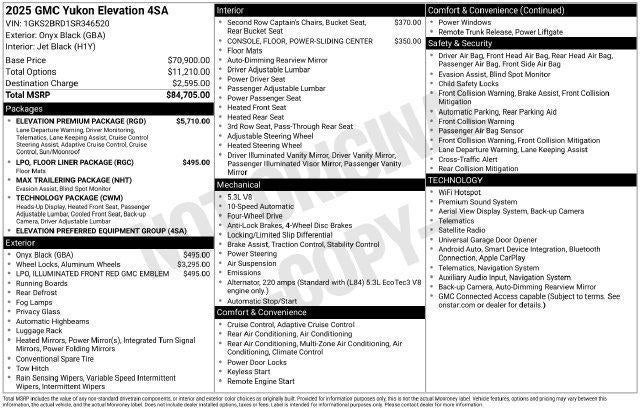 2025 GMC Yukon Elevation