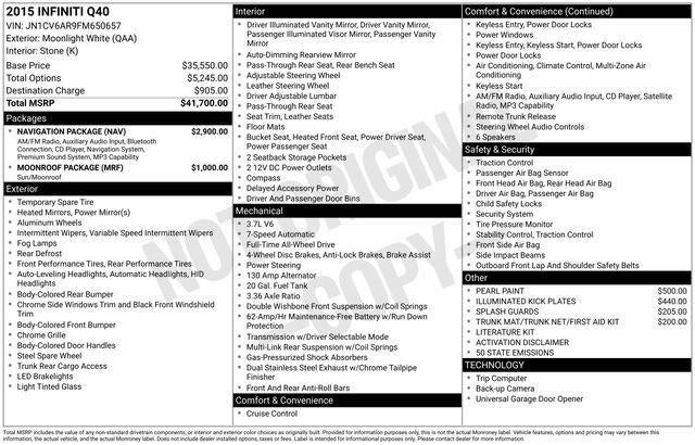 2015 INFINITI Q40 AWD