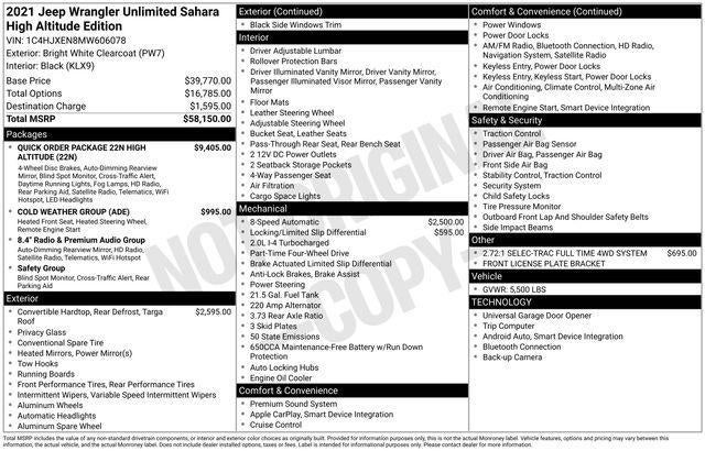 2021 Jeep Wrangler Unlimited Sahara High Altitude