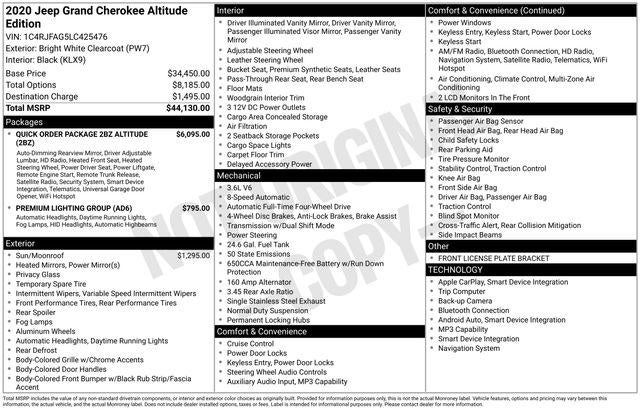 2020 Jeep Grand Cherokee Altitude 4x4