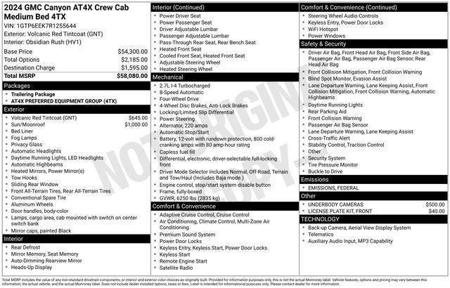 2024 GMC Canyon AT4X