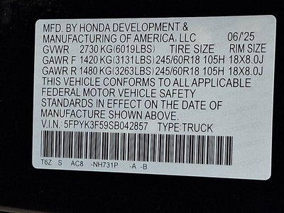 2025 Honda Ridgeline RTL