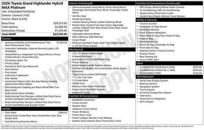 2026 Toyota Grand Highlander Hybrid MAX Platinum