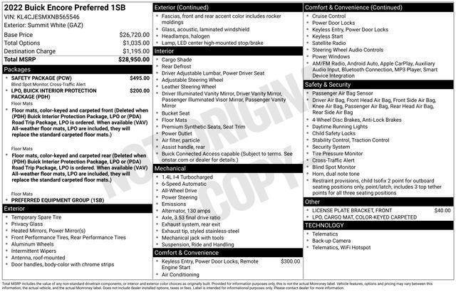 2022 Buick Encore Preferred