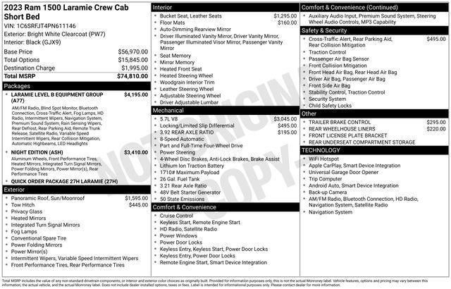 2023 RAM 1500 Laramie Crew Cab 4x4 5'7" Box