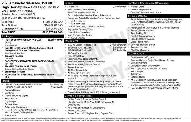 2025 Chevrolet Silverado 3500 HD High Country DRW