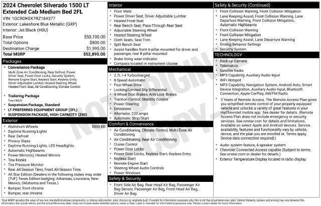 2024 Chevrolet Silverado 1500 LT (2FL)