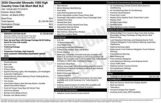 2026 Chevrolet Silverado 1500 High Country