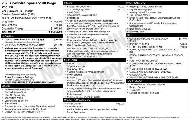 2025 Chevrolet Express Cargo Base