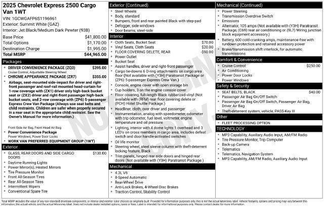 2025 Chevrolet Express Cargo Base