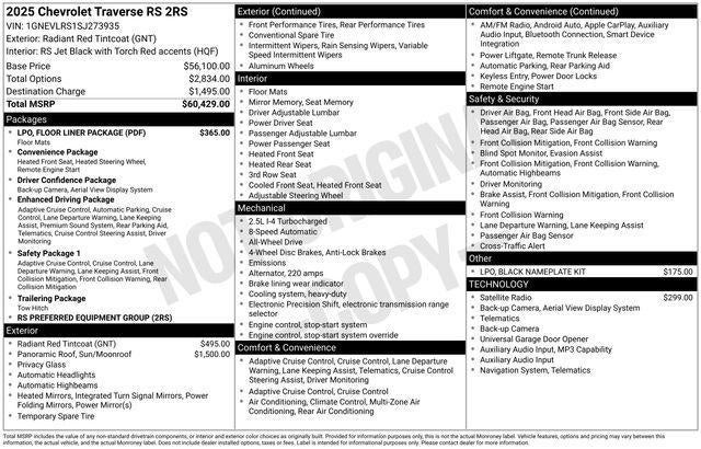 2025 Chevrolet Traverse AWD RS