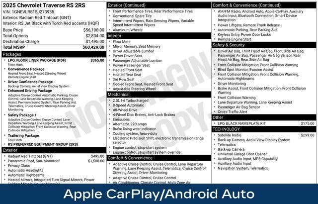 2025 Chevrolet Traverse AWD RS