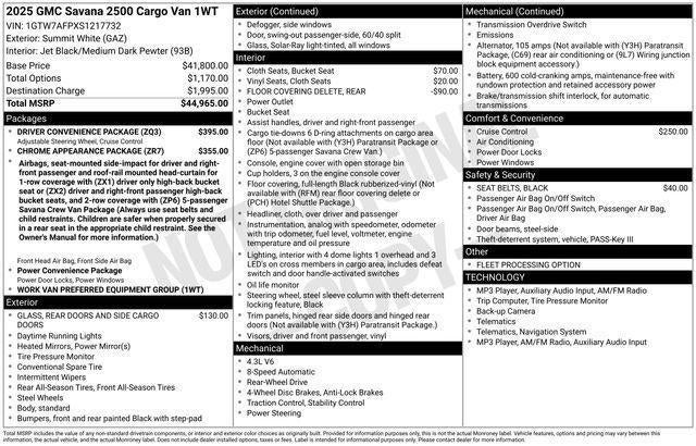 2025 GMC Savana Cargo Base