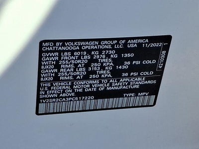 2023 Volkswagen Atlas 3.6L V6 SEL R-Line Black
