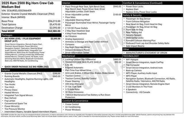 2025 RAM 2500 Big Horn