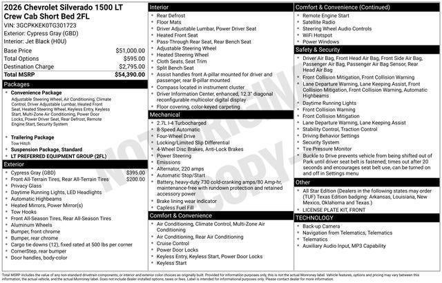2026 Chevrolet Silverado 1500 LT (2FL)