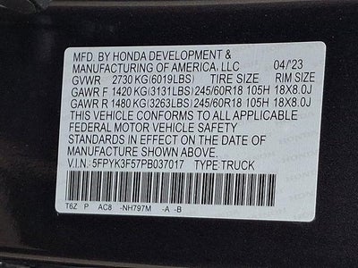 2023 Honda Ridgeline RTL