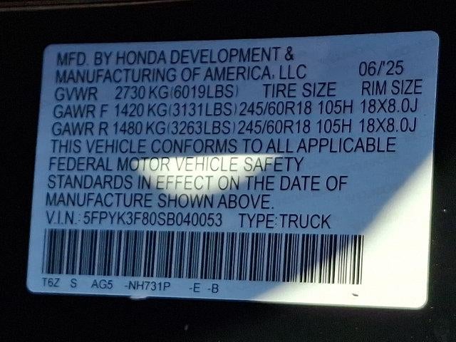 2025 Honda Ridgeline Black Edition