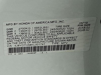 2019 Acura MDX Sport Hybrid Technology Package