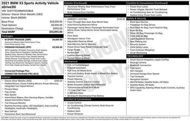 2021 BMW X3 xDrive30i