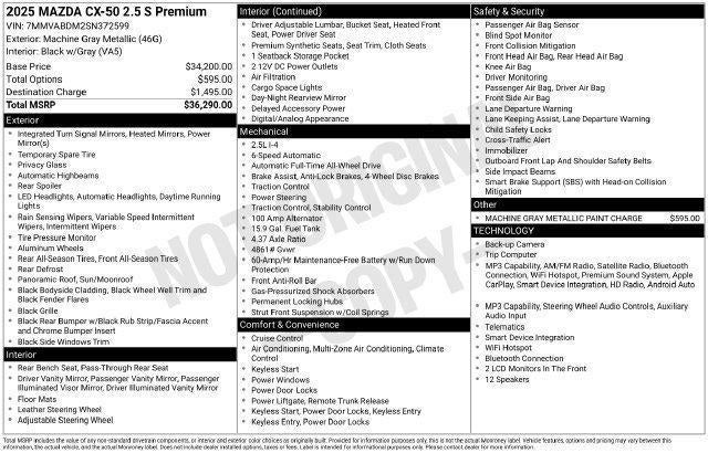 2025 Mazda Mazda CX-50 2.5 S Premium Package