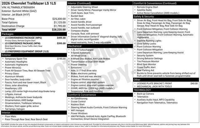 2026 Chevrolet Trailblazer LS