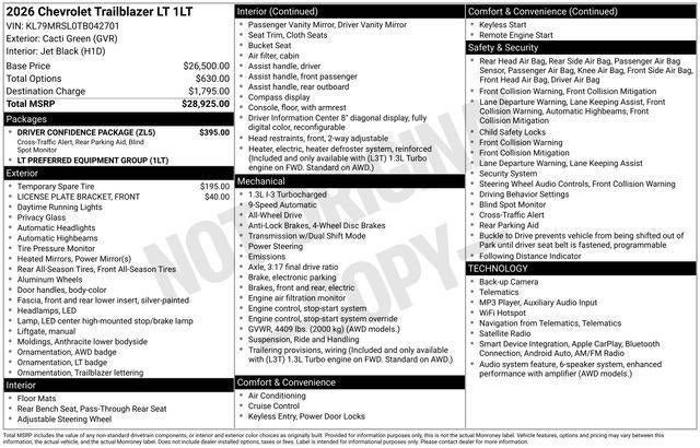 2026 Chevrolet Trailblazer LT