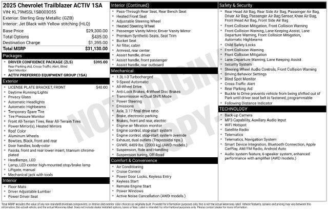 2025 Chevrolet Trailblazer ACTIV