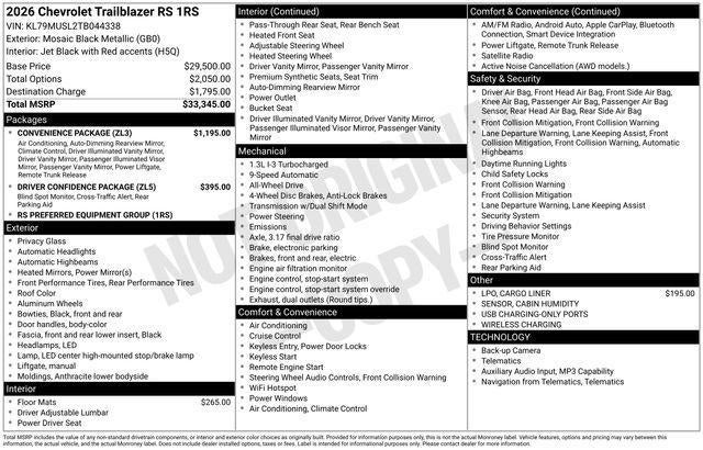 2026 Chevrolet Trailblazer RS