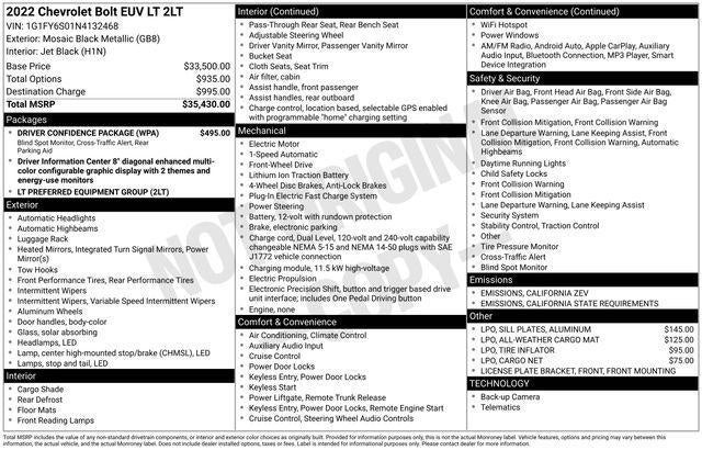 2022 Chevrolet Bolt EUV LT