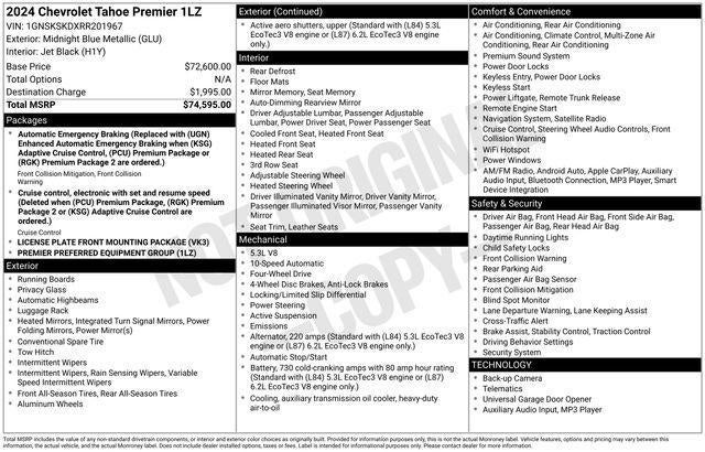2024 Chevrolet Tahoe Premier