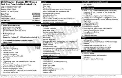 2025 Chevrolet Silverado 1500 Custom Trail Boss