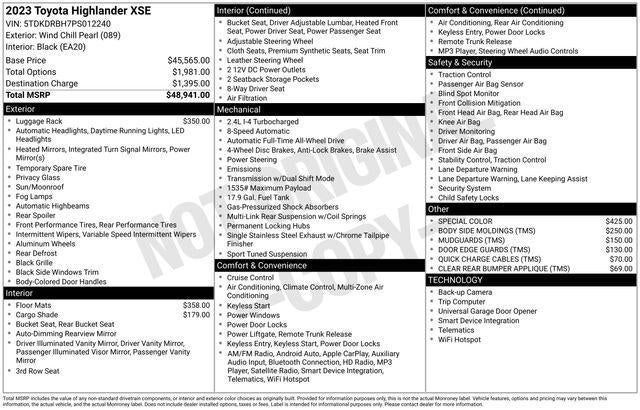 2023 Toyota Highlander XSE