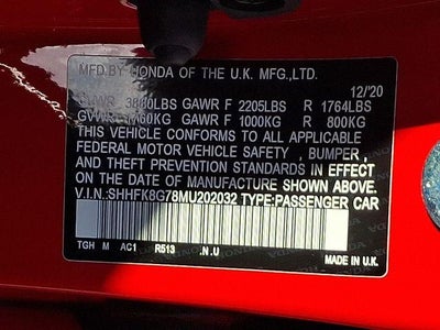 2021 Honda Civic Type R Touring