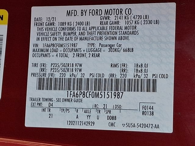 2021 Ford Mustang GT Fastback
