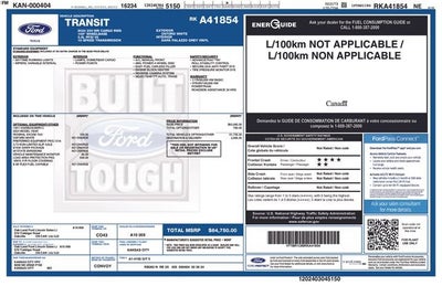 2024 Ford Transit Cargo Van T-250 148" Med Rf 9070 GVWR RWD