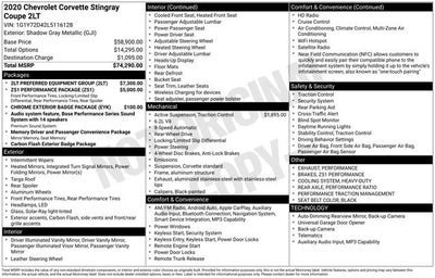 2020 Chevrolet Corvette Stingray 2LT