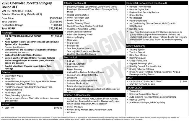 2020 Chevrolet Corvette Stingray 3LT