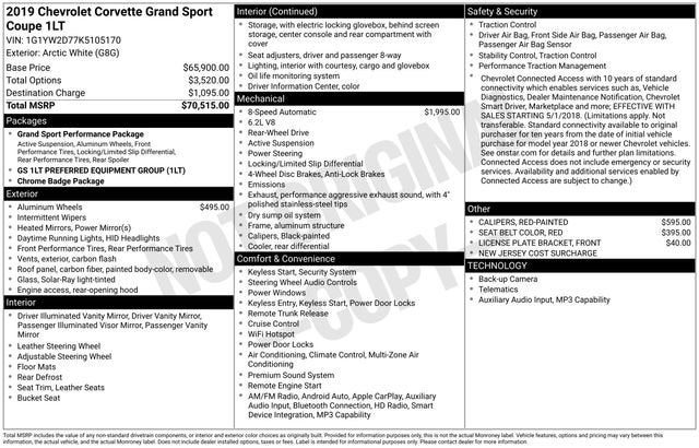 2019 Chevrolet Corvette Grand Sport Grand Sport 1LT