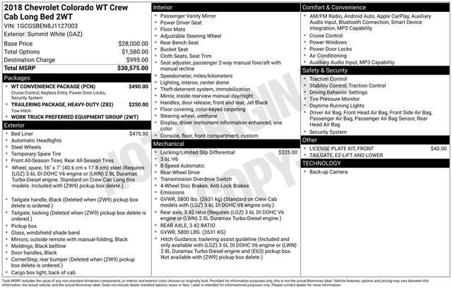 2018 Chevrolet Colorado 2WD Work Truck