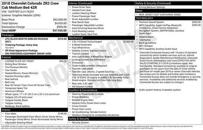 2018 Chevrolet Colorado 4WD ZR2