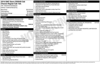 2016 GMC Sierra 3500 HD Chassis Cab 4WD Reg Cab 137.5" WB, 59.06" CA