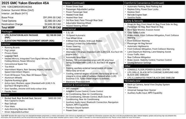 2025 GMC Yukon Elevation