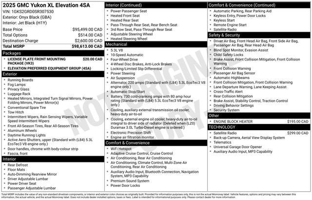 2025 GMC Yukon XL Elevation