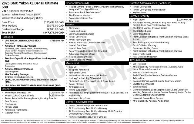 2025 GMC Yukon XL Denali Ultimate