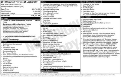 2018 Chevrolet Traverse LT Leather