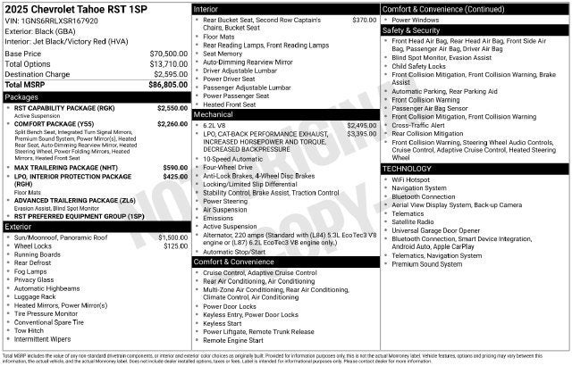 2025 Chevrolet Tahoe RST