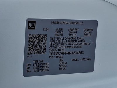 2024 GMC Savana Cargo 2500 Work Van