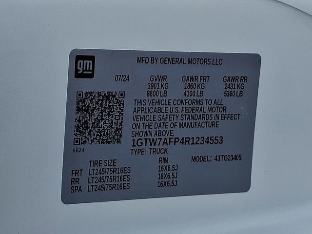 2024 GMC Savana Cargo 2500 Work Van