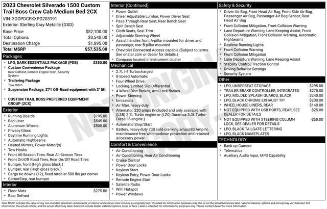 2023 Chevrolet Silverado 1500 Custom Trail Boss